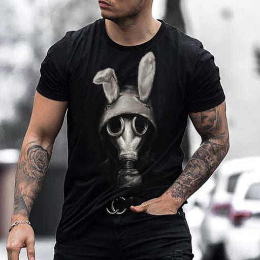 Plue Size Cute Rabbit Print Men's Tops