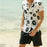 Men'S Short Sleeve Shirt With Floral Print Buttons