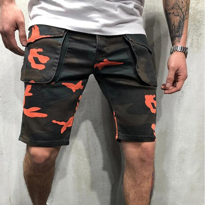 Camouflage Large Size Multi-Pocket Men's Shorts