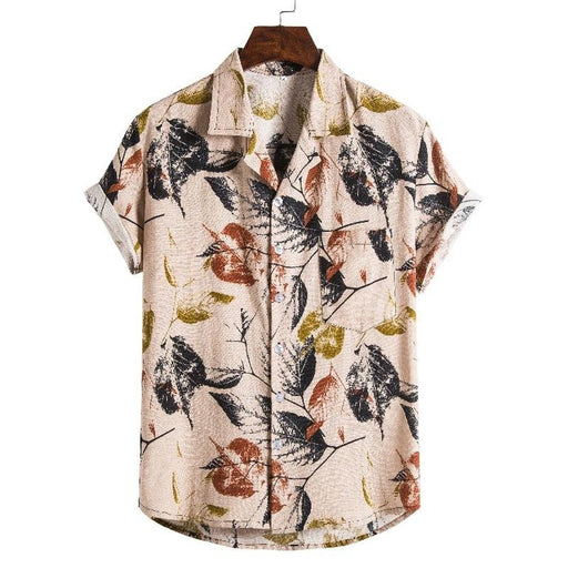 Men'S Summer Ethnic Short-Sleeved Printed Shirt