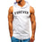 Sleeveless Printed Sports Hooded T-shirt