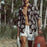 Men's Casual Holiday Leaf Print Short Sleeve Shirt