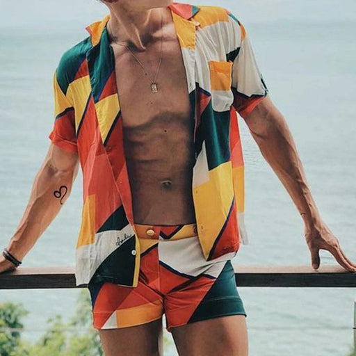Men's Printed Two-piece Beach Suit