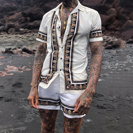 Men's Printed Holiday Two-piece Suit