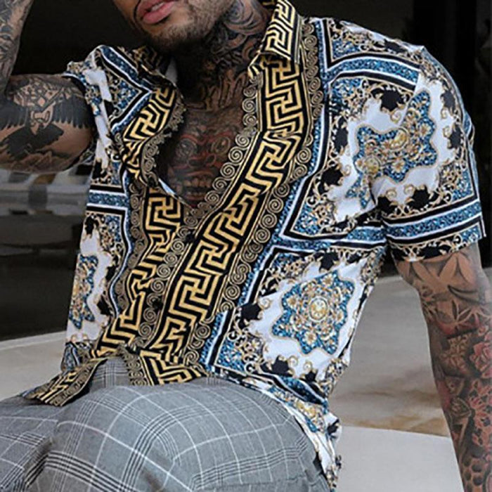 Men's Short-Sleeved Shirt Loose Literary Casual Men's Clothing