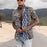 Fashion Leopard Print Short Sleeve Shirt