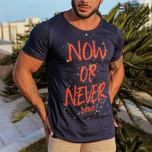 Men's Casual Fashion Printed Short-sleeved T-shirt