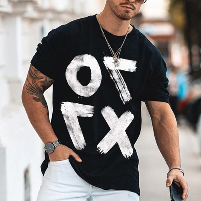 Pure Cotton Round Neck Casual Men's Tops